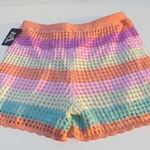 Art Class Multicolor Crochet High Waist Shorts
